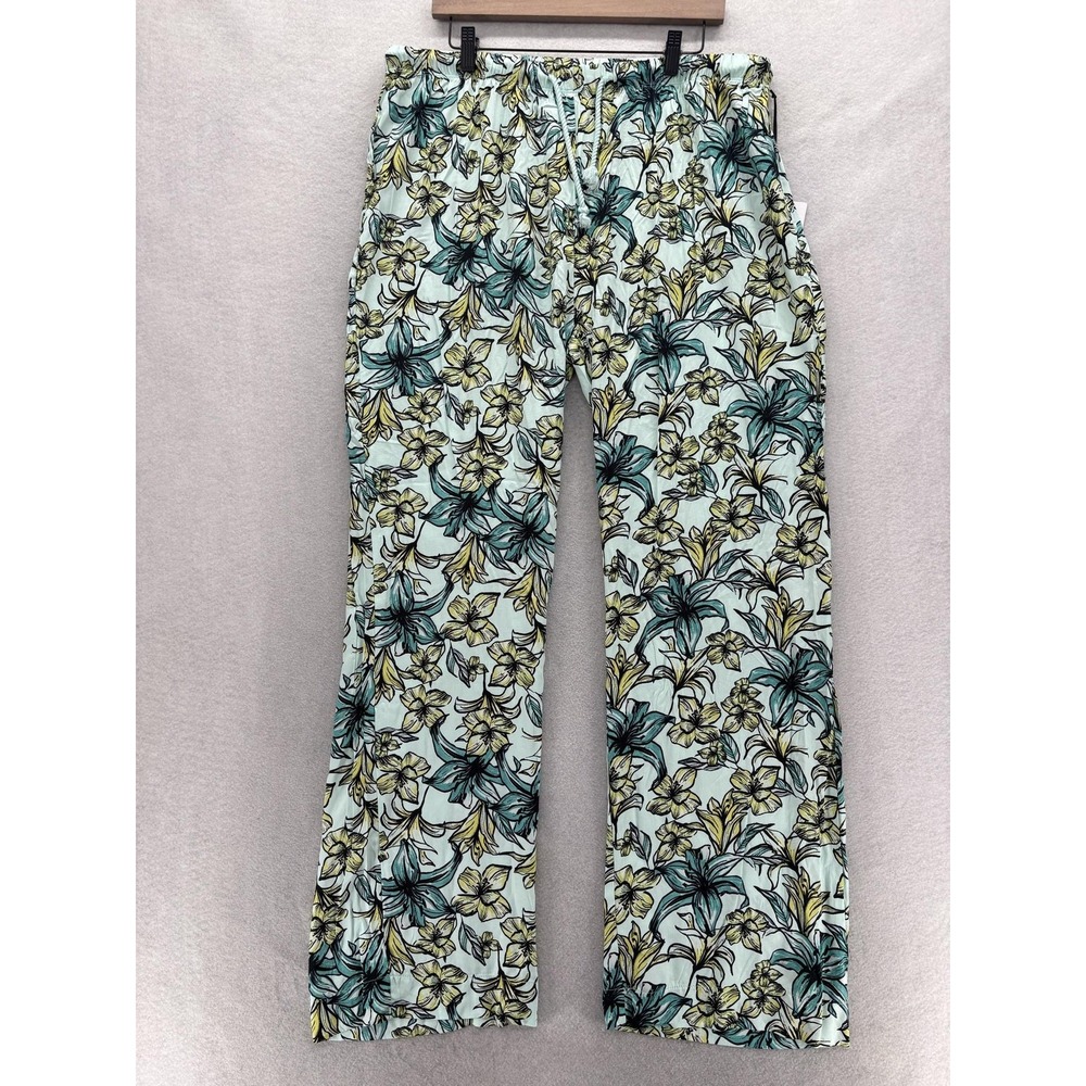 Beach Riot Floral Pants Womens 2XL Multicolor Wide Leg Drawstring Lounge NWT